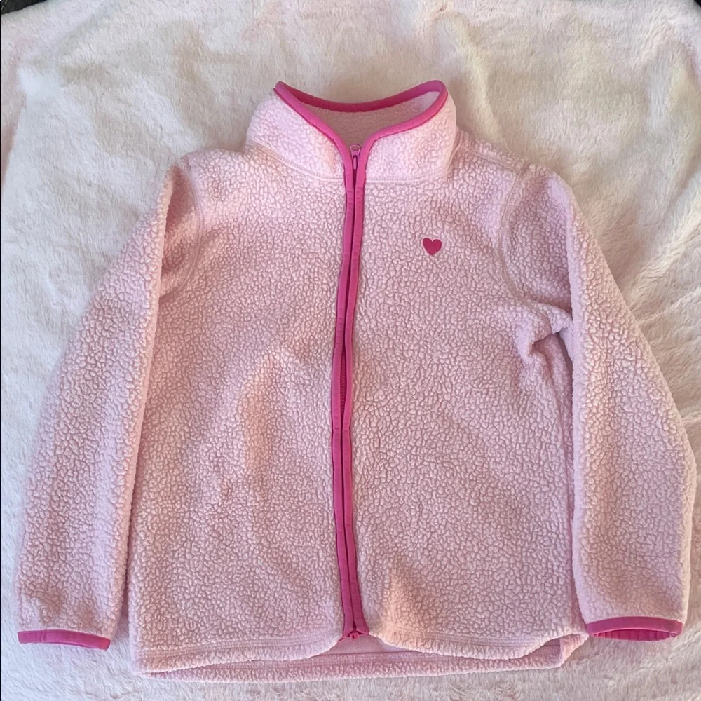 OshKosh B'gosh Light Pink Fleece Jacket with Hot Pink Trim